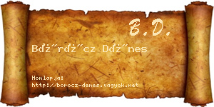 Böröcz Dénes névjegykártya