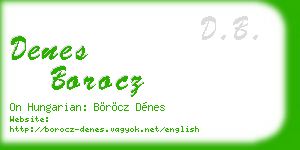 denes borocz business card